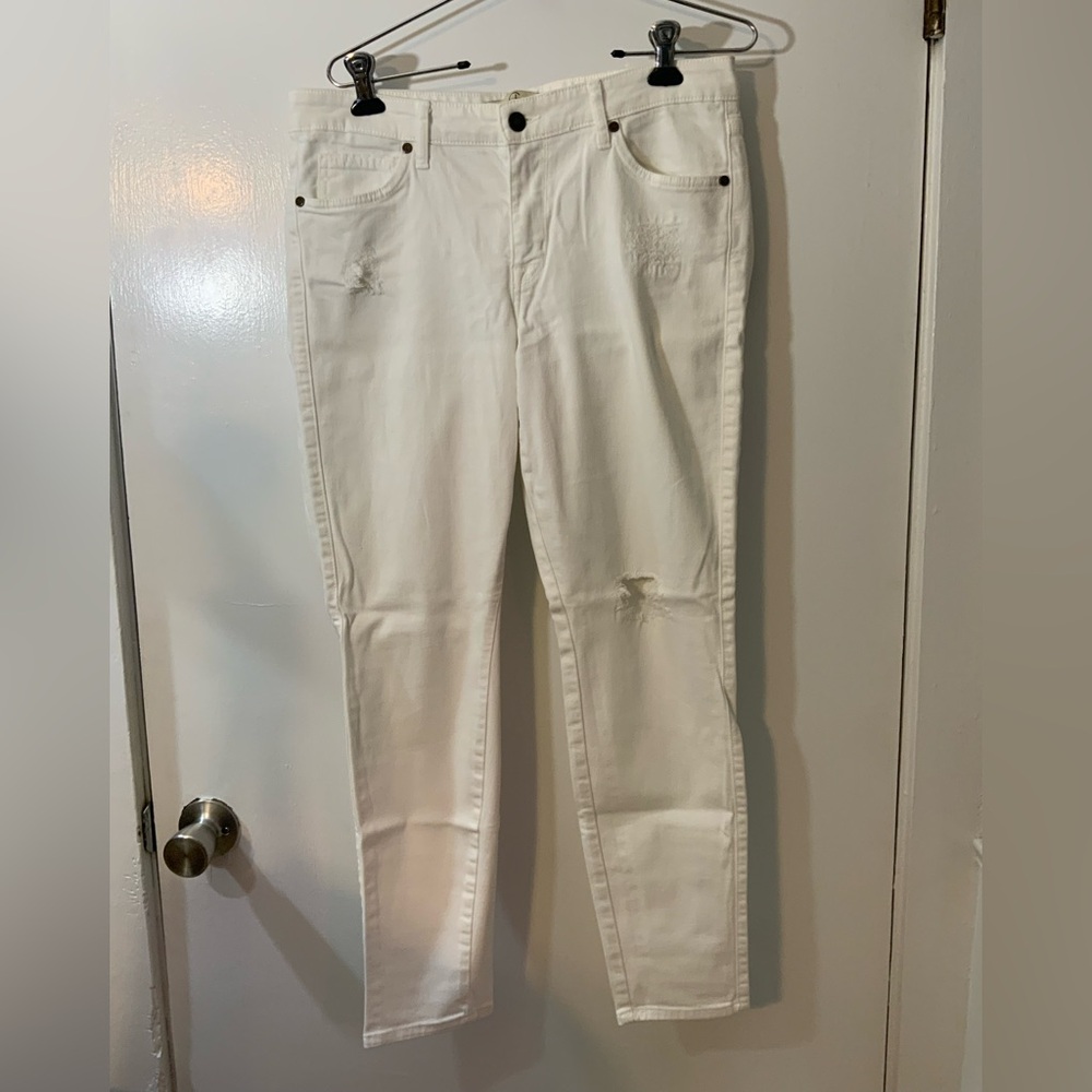 Cookie Johnson wisdom ankle skinny White Distressed Women's Jeans size 32 waist